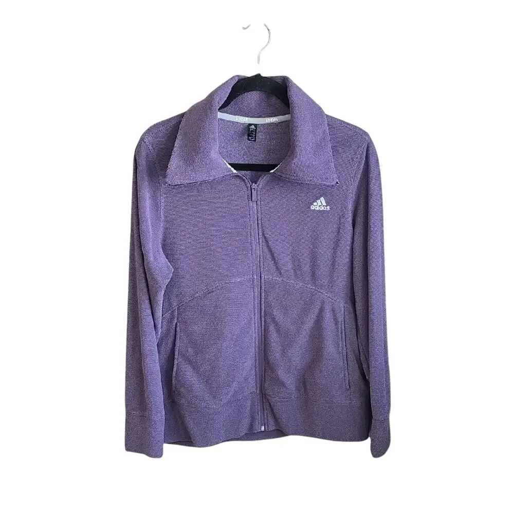 Adidas Golf Purple Fleece Full Zip Jacket Womens Size Large